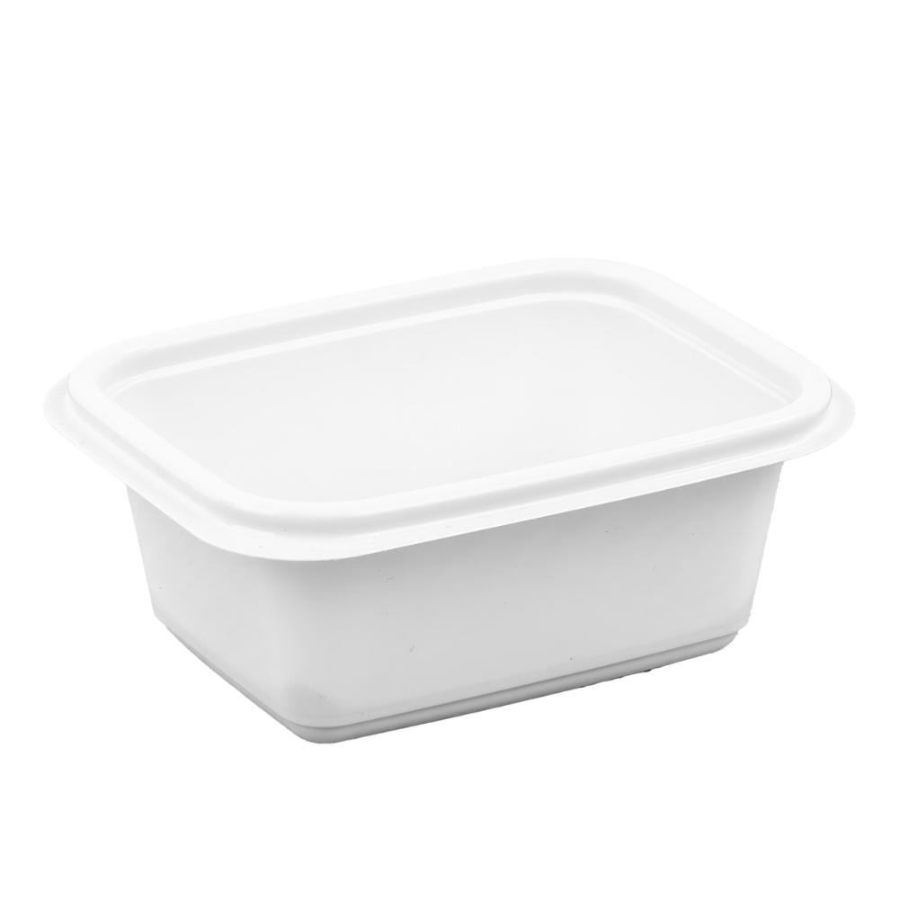 Container microwave pp white rect. 16oz