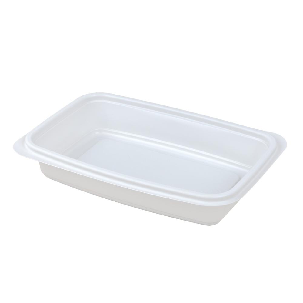 Container microwave pp white rect. 24oz