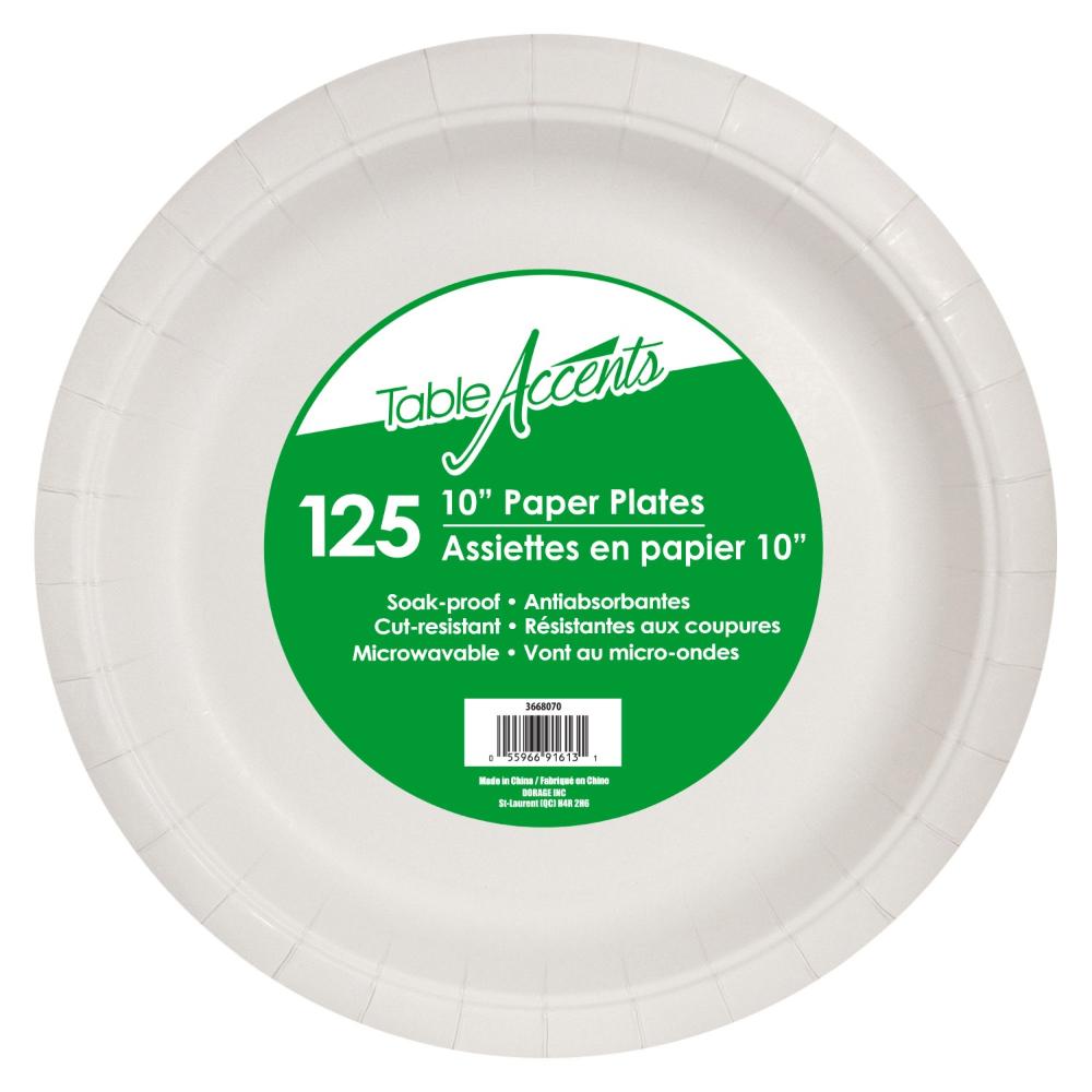 Plate white paper coated soak-proof 10″