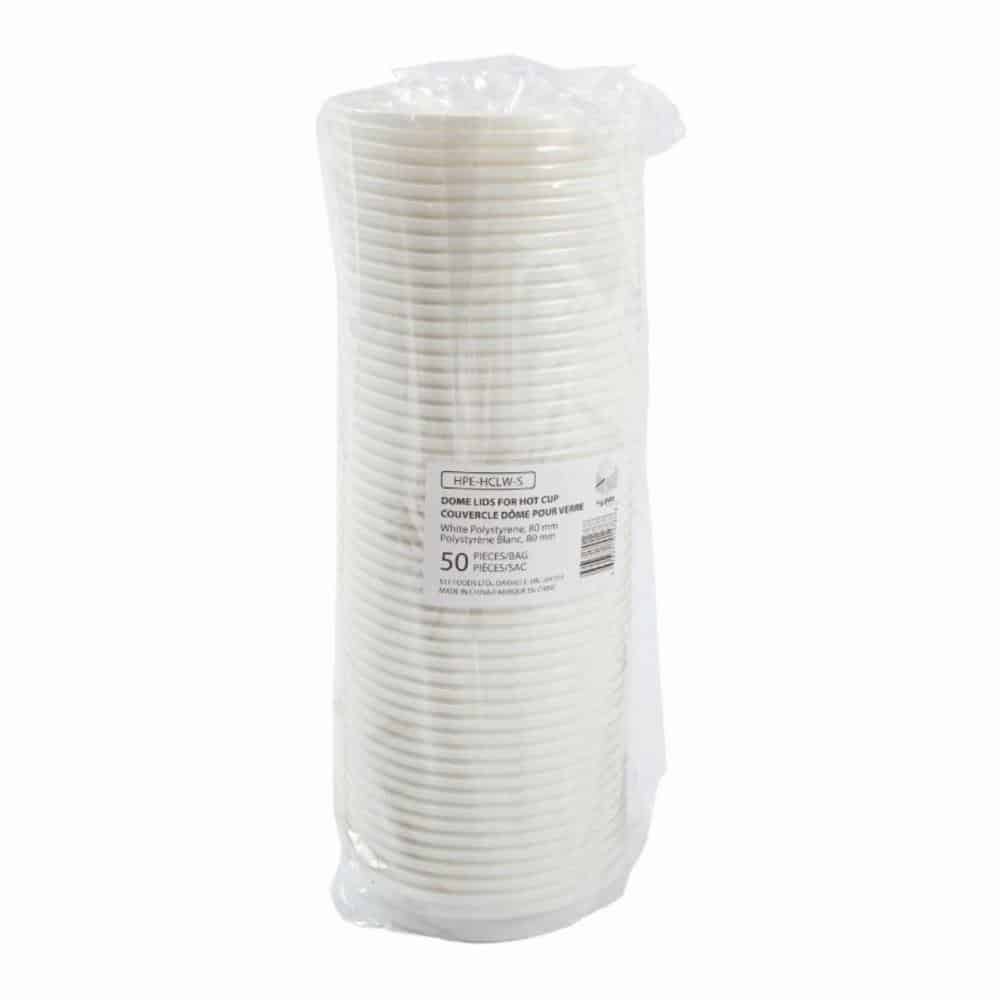 Lid dome pp white cup 8oz 80mm