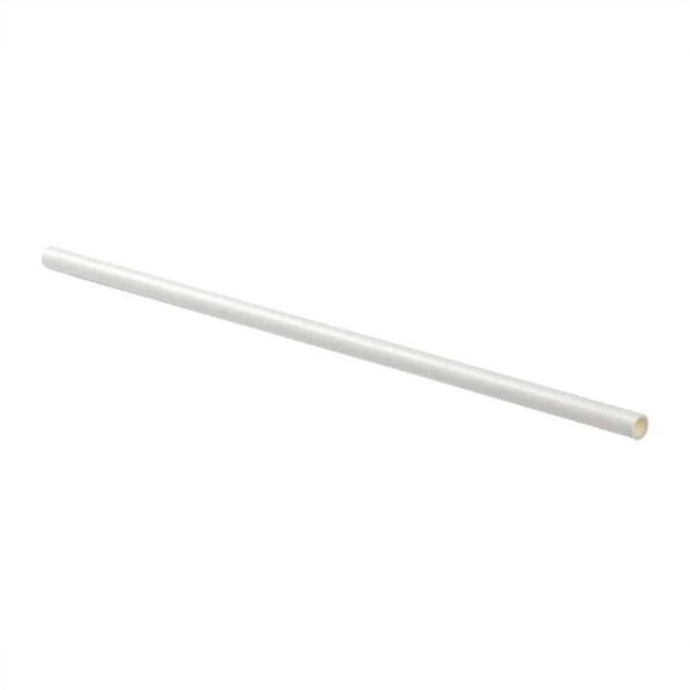 Straw 7.75″ wrapped eco paper giant white