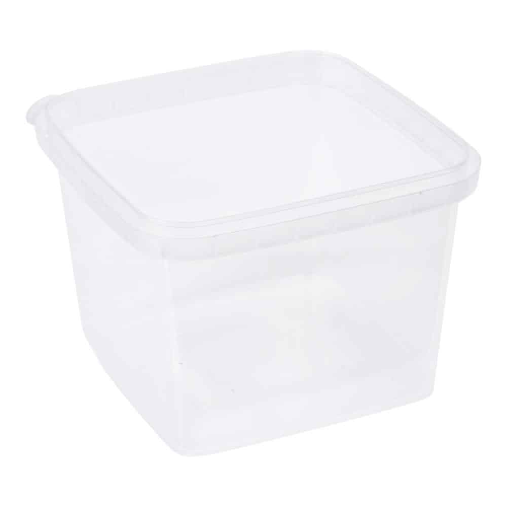 Container secure square pp plast. clear 16oz