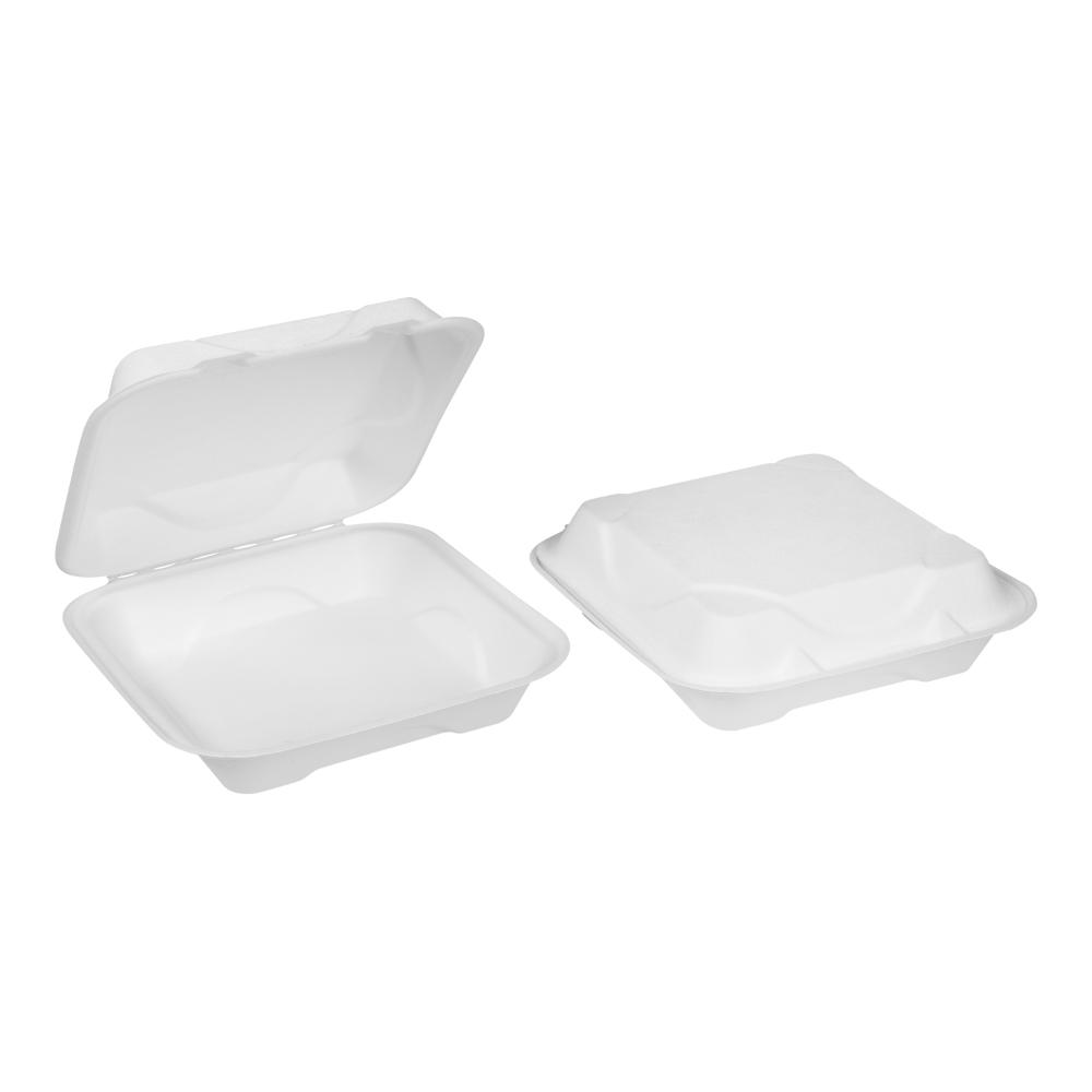 Contenant bagasse rabattable 9x9x3″